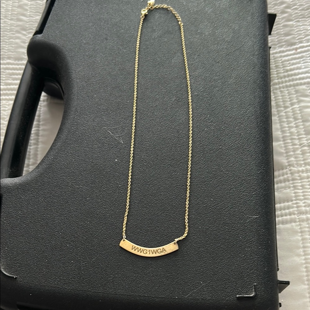 Gold Plated Necklace:WHERE WE GO ONE WE GO ALL